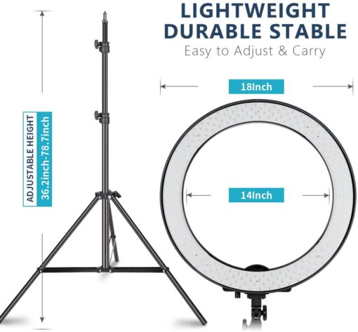 Aro de Luz Led Neewer 18 Pulg con tripie y accesorios - Image 7