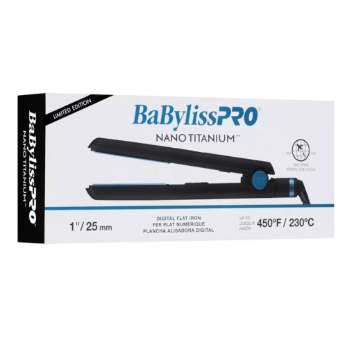 Plancha BabylissPRO NanoTitanium Edition Limited Negra y Azul 1" Ultrafina - Image 4