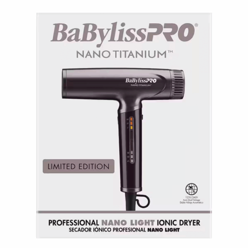 BabylissPRO® Nano Titanium Secador de pelo profesional nano ligero iónico (púrpura)