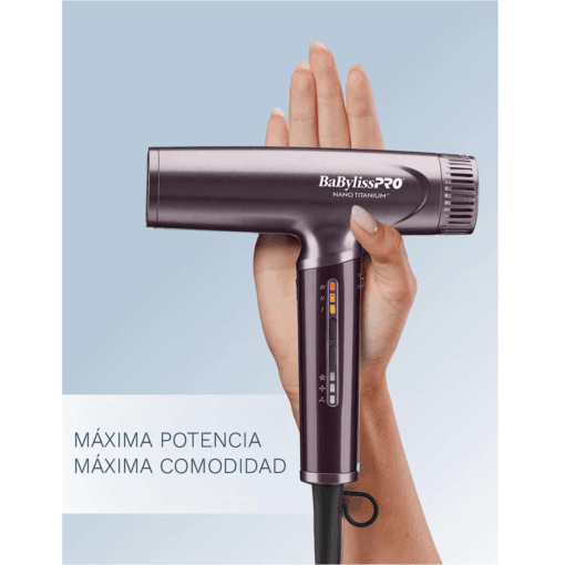 BabylissPRO® Nano Titanium Secador de pelo profesional nano ligero iónico (púrpura) - Image 4