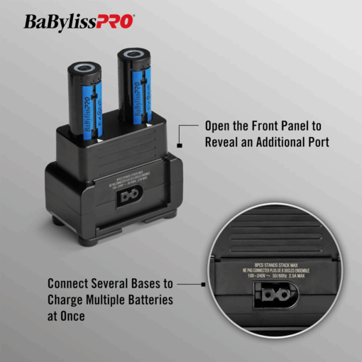 BaBylissPRO FXONE - Prepack de carga de batería dual - Negro - Image 4