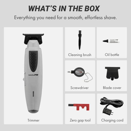 BaByliss PRO LithiumFX+ Recortadoras de pelo ergonómicas inalámbricas con hoja en T gris FX773NGY - Image 4