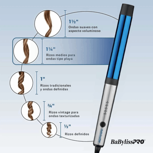 BaBylissPRO 1 1/4 in Plancha y Tenaza con barril extendido hierro prepack - Image 7