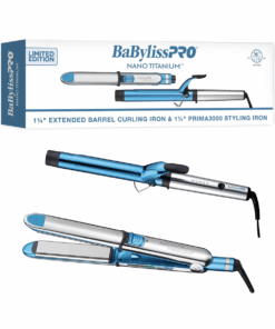BaBylissPRO 1 1/4 in Plancha y Tenaza con barril extendido hierro prepack