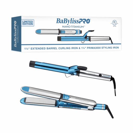 BaBylissPRO 1 1/4 in Plancha y Tenaza con barril extendido hierro prepack