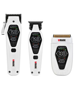 WMARK Pro Inalámbrico Li Kit de Peluquería de Alta Velocidad Cortapelos Recortadora Afeitadora Blanco