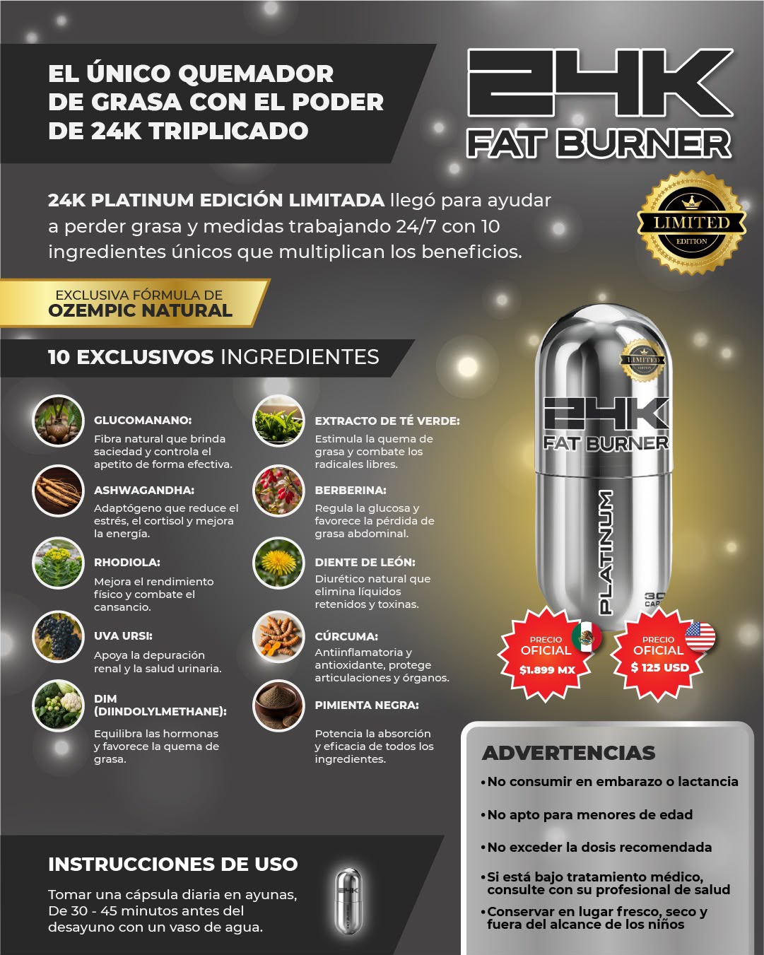 24K Fat Burner Platinum - Imagen 2